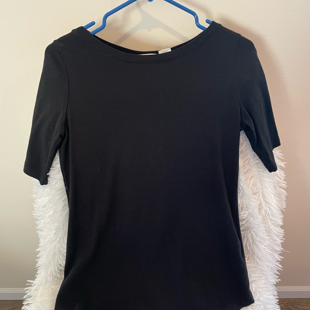 Sigrid Olsen Black Short Sleeve Top